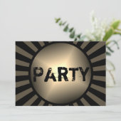 ソンズ10代のバースデーパーティーグランジブラック招待状 招待状 (スタンド正面)