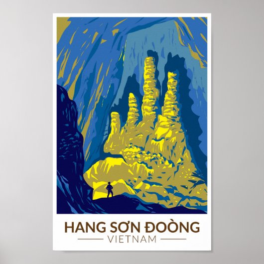 ソンドつるオン洞窟ベトナムトラベルアートヴィンテージ ポスター (正面)