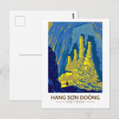 ソンドつるオン洞窟ベトナムトラベルアートヴィンテージ ポストカード (正面/裏面)