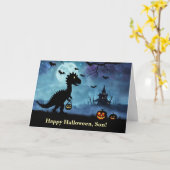 ソンハッピーハローウィン恐竜かわいい カード (黄色い花)