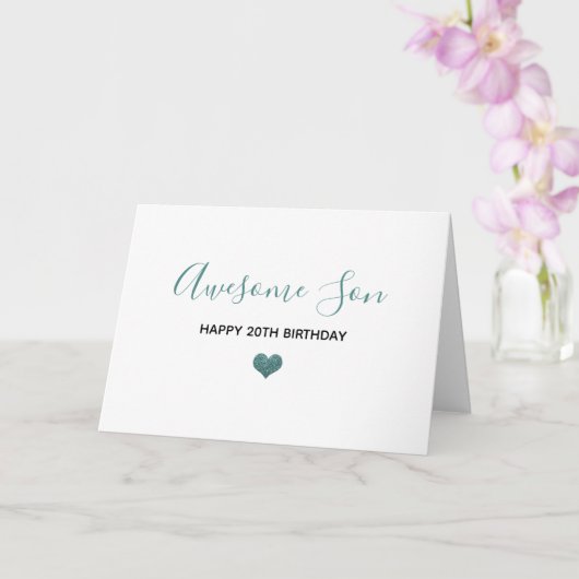 ソンハッピーバースデーブルーグレーグリッター カード (蘭)