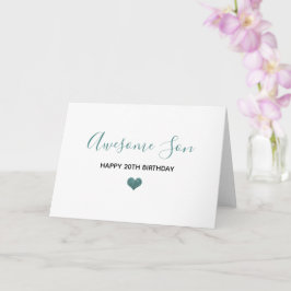 ソンハッピーバースデーブルーグレーグリッター カード