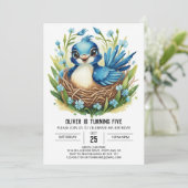 ソンバお洒落ードキュートバード誕生日 招待状 (スタンド正面)