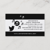 ソンバスタイリッシュードブラックとホワイトパーソナライズされた 名刺 (裏面)