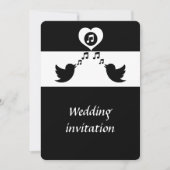ソンバスタイリッシュードブラックとホワイト結婚ズ 招待状 (正面)