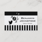 ソンバスタイリッシュード白黒パーソナライズされたストライプ 名刺 (正面)