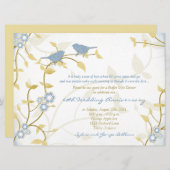 ソンバーズブルー金ゴールド結婚ダイヤモンド記念日 招待状 (正面/裏面)