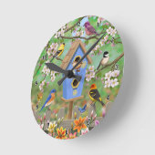 ソンバーズリガーデンバードハウス ラウンド壁時計 (傾斜)