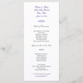 ソンバードシャビーシック結婚式 プログラム (裏面)