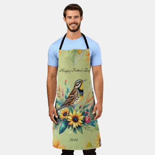 ソンバードハッピーファーザー・デー エプロン (着用した状態)