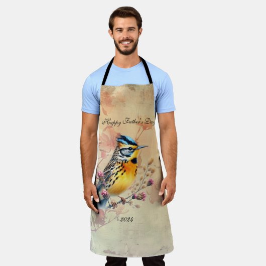 ソンバードハッピーファーザー・デー エプロン (着用した状態)