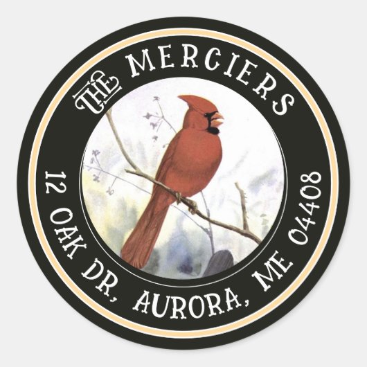 ソンバードメタリック金ゴールドブラック差出人住所 ラウンドシール (正面)