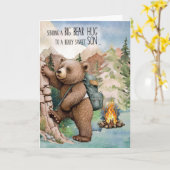 ソンビッグベアーハグ遠くにアットサマーキャンプ カード (黄色い花)