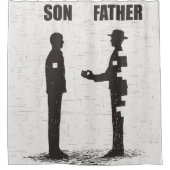 ソンファーザー |息子からの父への贈り最高のパパ シャワーカーテン (正面)