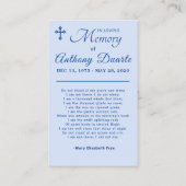 ソンフォト悔やみや弔慰葬儀記念カード 名刺 (裏面)