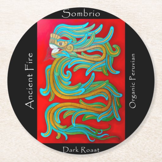 ソンブリオブレンド古代ファイアコーヒー ラウンドペーパーコースター (正面)
