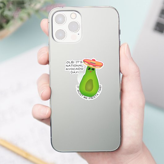 ソンブレロとアボカドの少女 シール (スマートフォン)