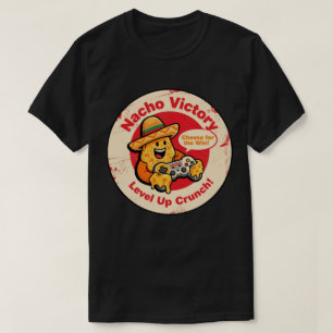 ソンブレロとコントローラーのビンテージスタイルのナチョチップ Tシャツ