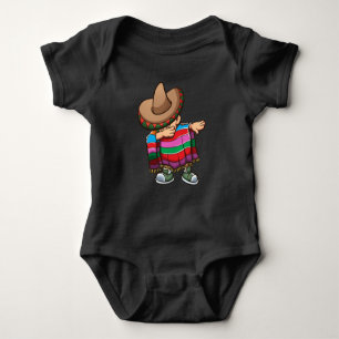 ソンブレロとソンブレロと共にメキシコの子どもをダブ ベビーボディスーツ