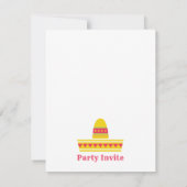 ソンブレロと口ひげメキシコのフェスタパーティー 招待状 (裏面)