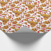 ソンブレロのスカルのトウガラシの髭ハロウィン ラッピングペーパー (角)