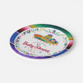 ソンブレロカラフルフィエスタベビーシャワープレート ペーパープレート (アングル)