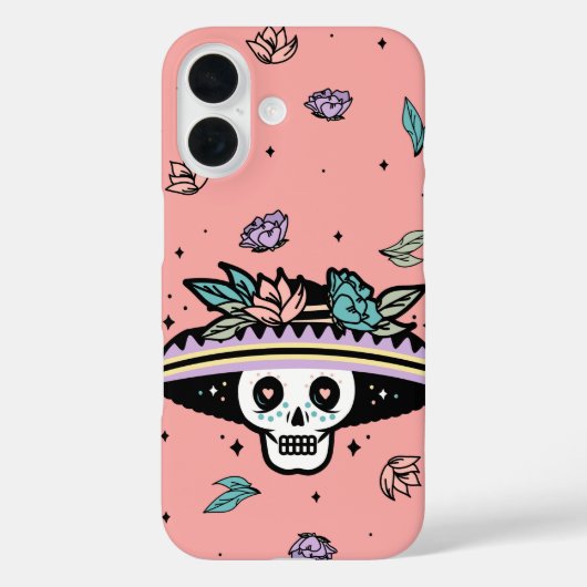 ソンブレロカラベラ – 死んだスカルの日 Case-Mate iPhoneケース (裏面)