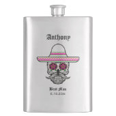 ソンブレロシュガースカル|花婿介添人結婚の贈り物 フラスク (正面)