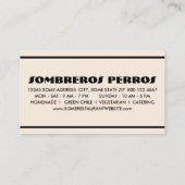 ソンブレロスペロスミーム ロイヤリティカード (裏面)