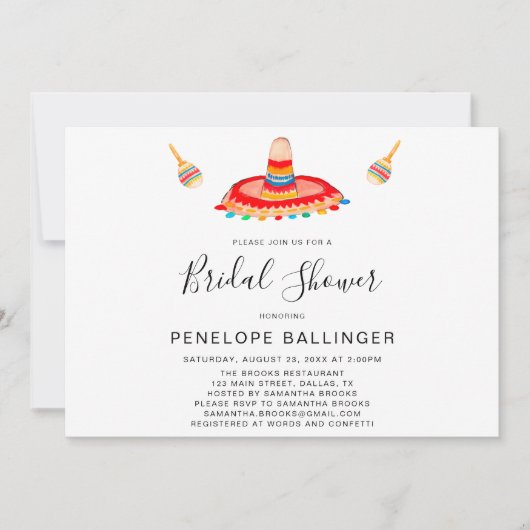 ソンブレロブライダルフェスタ招待状ブライダルシャワー 招待状 (正面)