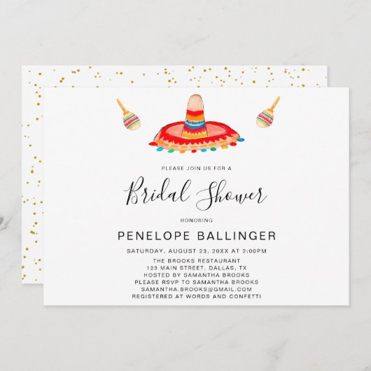 ソンブレロブライダルフェスタ招待状ブライダルシャワー 招待状 (正面/裏面)