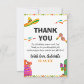 ソンブレロラマメキシコスタイルフィエスタファースト誕生日 サンキューカード (正面)