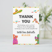 ソンブレロラマメキシコスタイルフィエスタファースト誕生日 サンキューカード (スタンド正面)