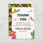 ソンブレロラマメキシコスタイルフィエスタファースト誕生日 サンキューカード (正面/裏面)