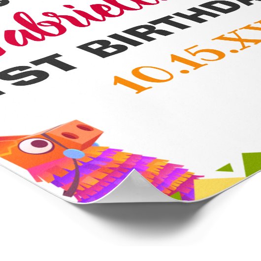 ソンブレロラマメキシコスタイルフィエスタファースト誕生日 ポスター (角)