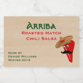 ソンブレロ唐辛子の瓶ラベルを着て フードラベル (シングルラベル)