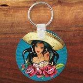 ソンブレロ女性キーチェーン キーホルダー (正面)