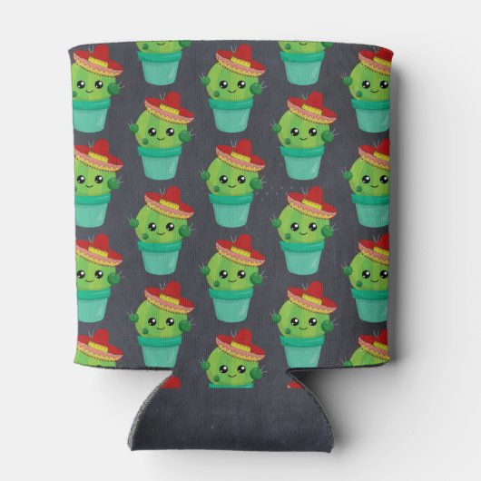 ソンブレロ柄のかわいいサボテン 缶クーラー (裏面)