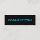 ソンブレロ銀河系プロファイルカード スキニー名刺 (裏面)