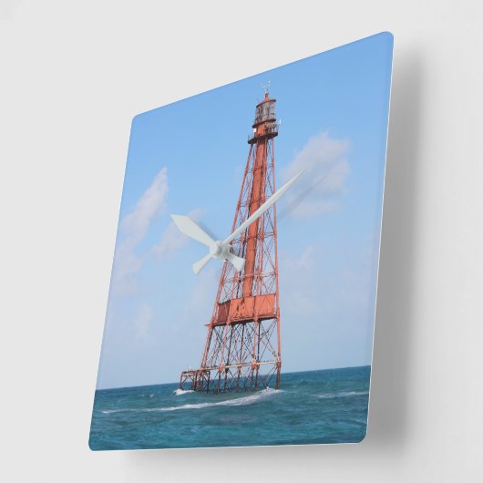 ソンブレロ鍵ライトハウスフロリダ鍵 スクエア壁時計 (傾斜)