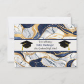 ソンプロシデーションお祝いインブルーマーブル 招待状 (正面)