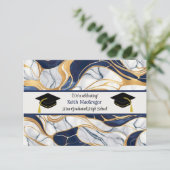 ソンプロシデーションお祝いインブルーマーブル 招待状 (スタンド正面)