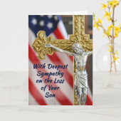 ソン悔やみや弔慰宗教キリスト教軍隊 カード (黄色い花)