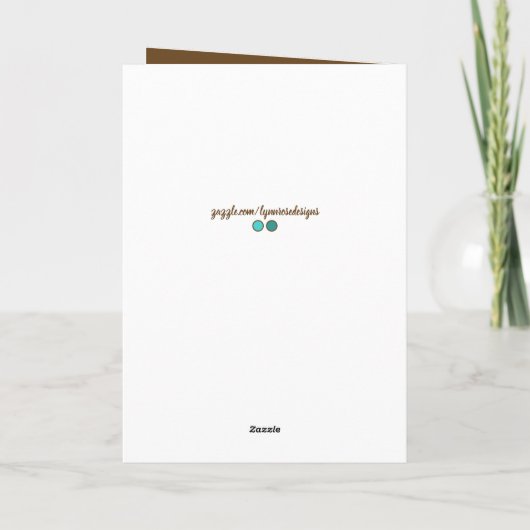 ソン素晴らしティール（緑がかった色）とホワイト誕生日 カード (裏面)