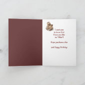 ソン誕生日オッタおもしろいー動物カスタム文字 カード (内部)