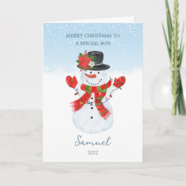 ソン雪だるまクリスマスホリデーカード シーズンカード