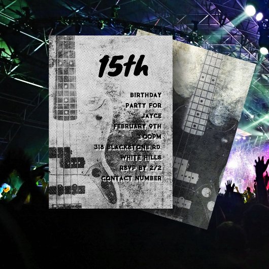 ソン10代の誕生日ギタグランジー 招待状
