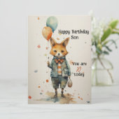 ソン10番目の誕生日抽象芸術キツネ シーズンカード (スタンド正面)
