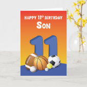 ソン11誕生日スポーツボール カード (黄色い花)