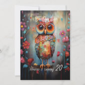 ソン20誕生日抽象芸術フクロウ シーズンカード (正面)